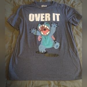 Disney Stitch 'Over It' Graphic Tee - Dark Blue